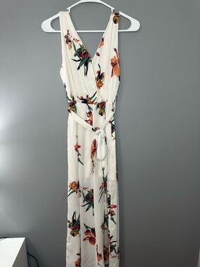 Sienna Sky | Dresses | Sienna Sky White Floral Long Maxi Wrap Around Dress  | Poshmark